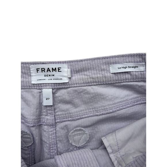 Frame Denim Lilac Corduroy Le High Straight Pants Size 27 - Picture 8 of 10